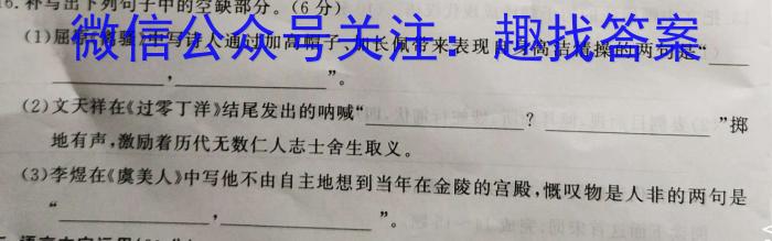 安徽省2023年九年级第一次教学质量检测(23-CZ140c)语文