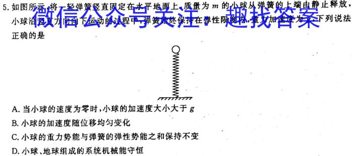 2023届九师联盟高三年级3月联考（老高考）物理`