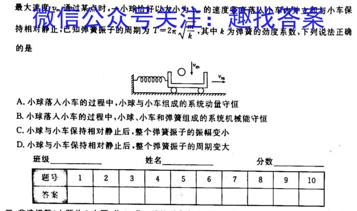 2023年湖北云学新高考联盟学校高二年级4月期中联考f物理