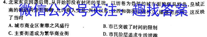 陕西省2023年初中学业水平考试模拟试题（一）历史