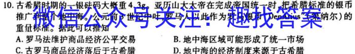 长郡中学2022-2023学年度高二第二学期第一次模块检测历史