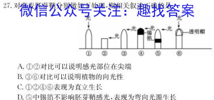 2023届全国普通高等学校招生统一考试(新高考) JY高三模拟卷(五)生物