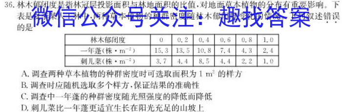 琢名小渔河北省2023届高三专项定向测试生物