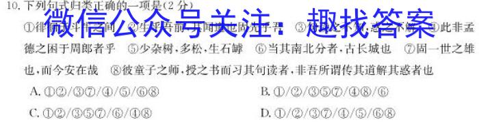 重庆三校高2024届拔尖强基联盟高二下半期联合考试(202304)语文