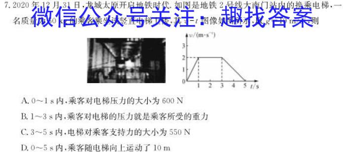 神州智达2022-2023高三省级联测考试冲刺卷Ⅱ(五)5.物理