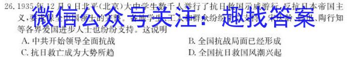 安徽省中考必刷卷·2023年名校内部卷（六）历史