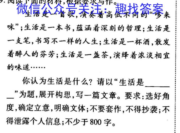 皖智教育安徽第一卷·2023年安徽中考信息交流试卷(三)语文