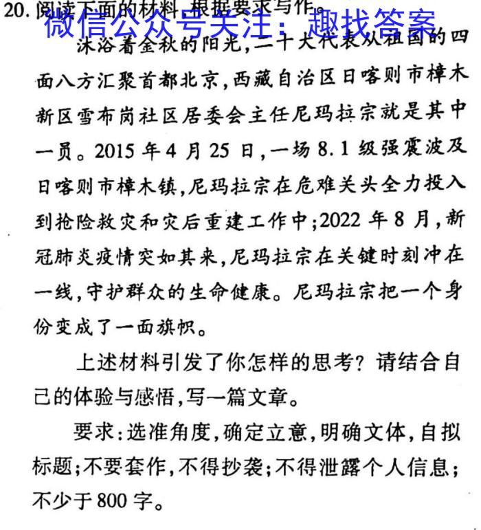 安徽省2023年中考密卷·先享模拟卷（一）语文