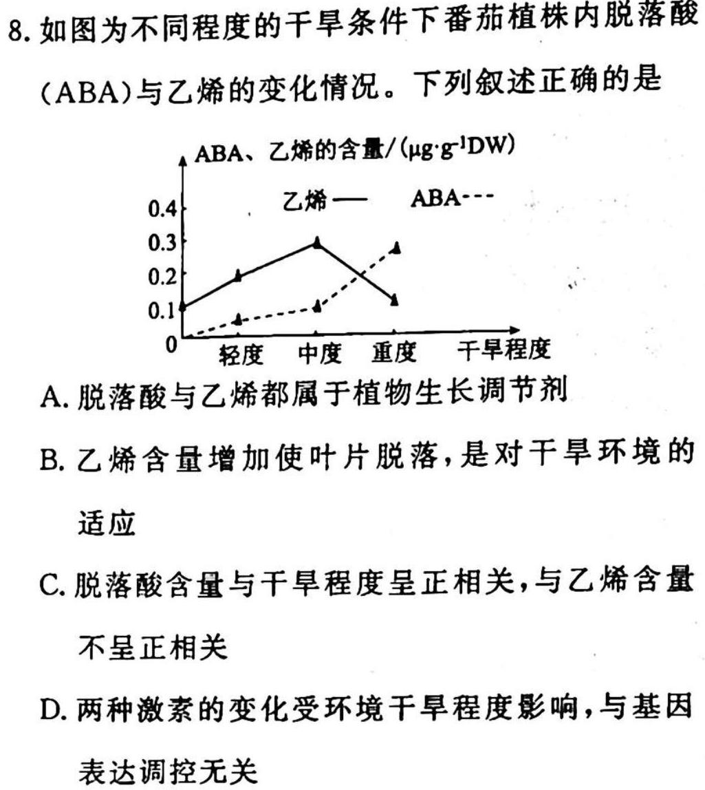 山西省2023年中考总复习预测模拟卷(二)生物