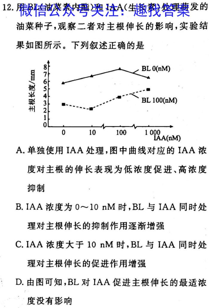 皖智教育安徽第一卷·2023年安徽中考信息交流试卷(四)生物