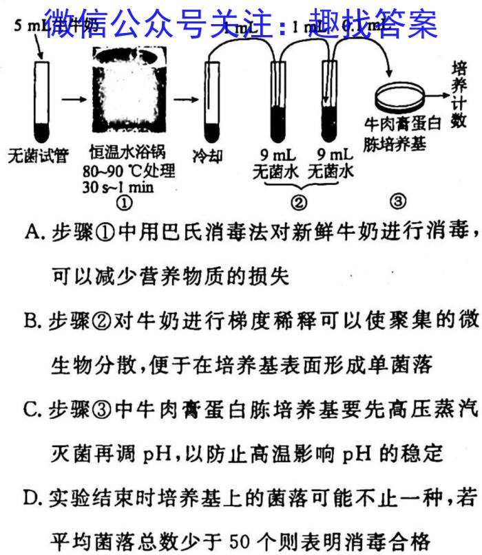 2024届普通高等学校招生全国统一考试青桐鸣高二3月大联考生物