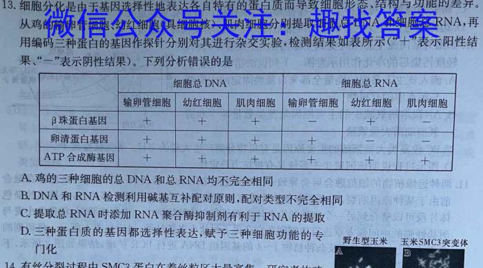 2023年普通高等学校招生全国统一考试标准样卷(五)生物