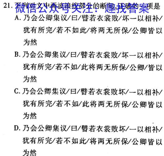 安徽省涡阳县2023届九年级第一次质量监测语文