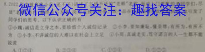 安徽省中考必刷卷·2023年名校内部卷（六）s地理