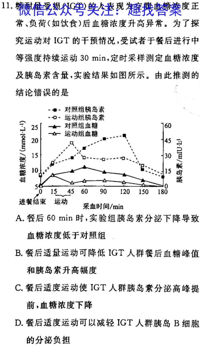 百师联盟2023届高三高考模拟卷（全国卷）生物