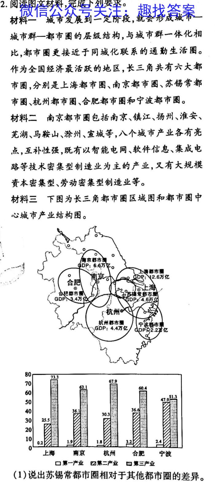 2024-2023江西省高二试卷3月联考(23-332B)q地理
