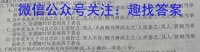 中考必刷卷·安徽省2023年安徽中考第一轮复习卷(七)7语文