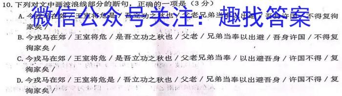 贵州2023年六校联盟高三下学期适应性考试(三)语文