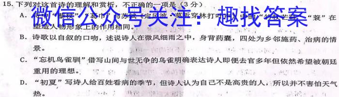 江西省乐平市2022-2023学年度九年级下学期期中学业评价语文