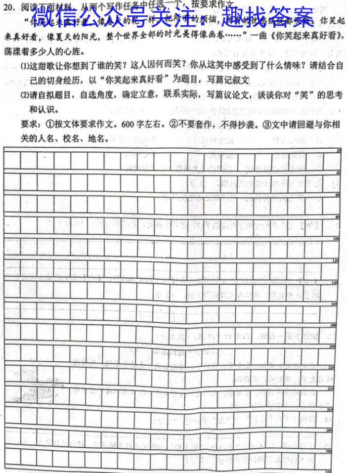 2023年陕西省高三教学质量检测试题（二）语文