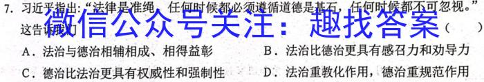 2022-023学年安徽省九年级下学期阶段性质量检测（六）地理.