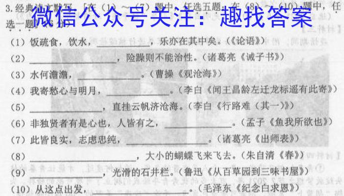 江西省2023年初中学业水平考试（四）语文