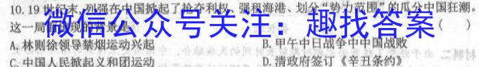 河南省洛阳市2023年义务教育质量监测（八年级）历史