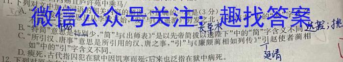 2023普通高等学校招生全国统一考试·冲刺预测卷XJC(一)1语文