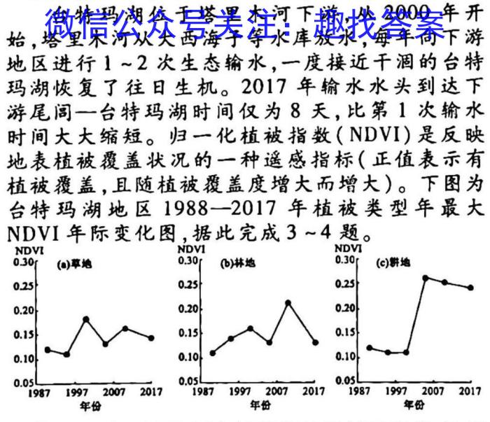 海淀八模2023届高三模拟测试卷(八)s地理