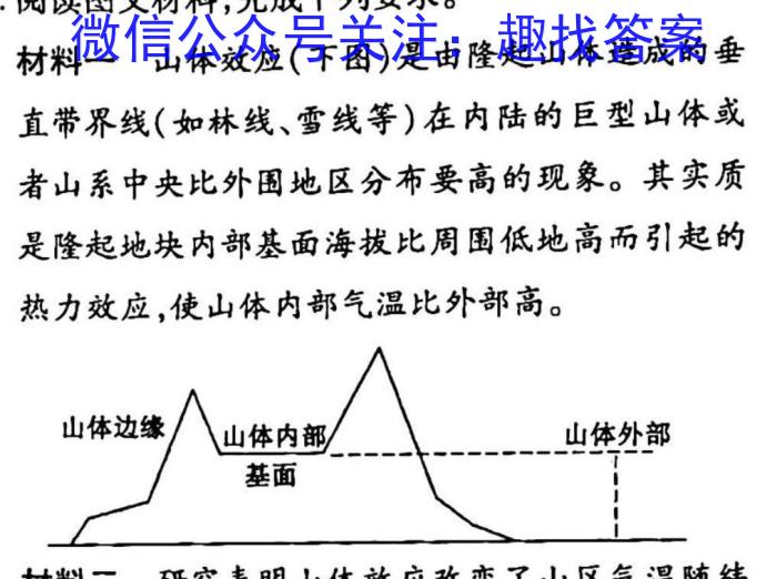 2025届高一年级百万联考地理.