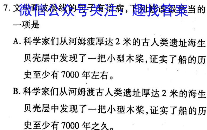 2023年普通高等学校招生伯乐马模拟考试(六)语文