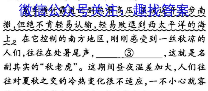 江苏省宿迁市泗阳县2023年初中学业水平第一次模拟测试语文