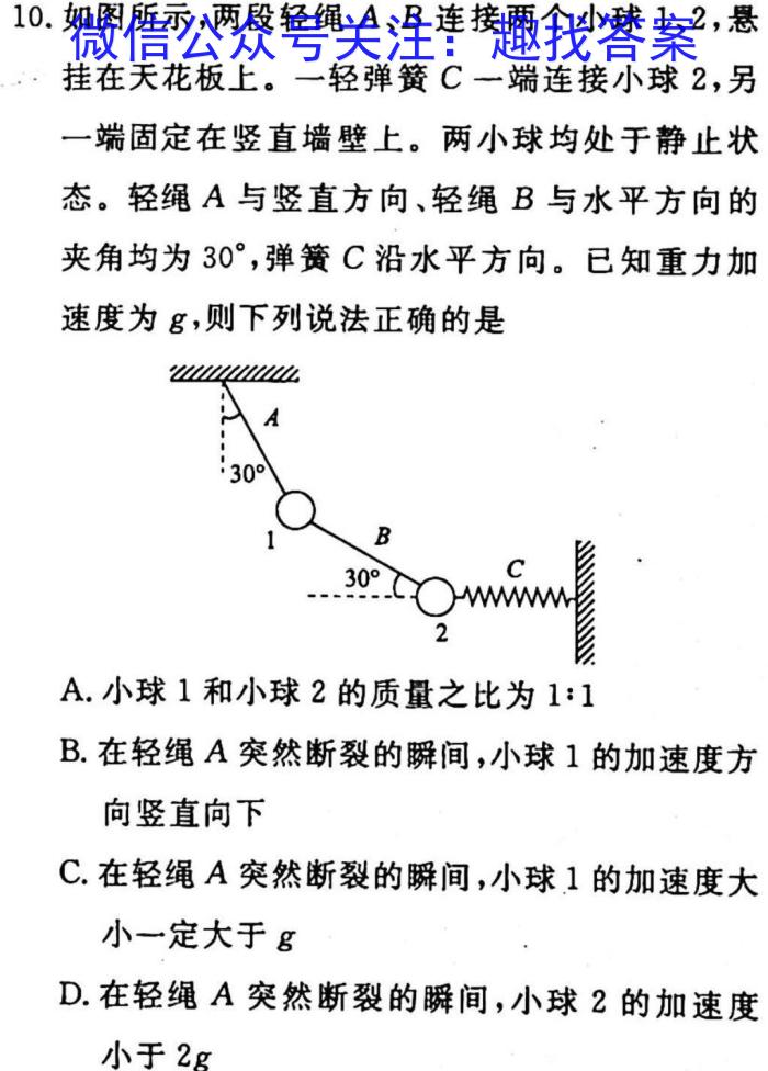 2023届普通高等学校招生统一考试仿真模拟卷（一）物理`