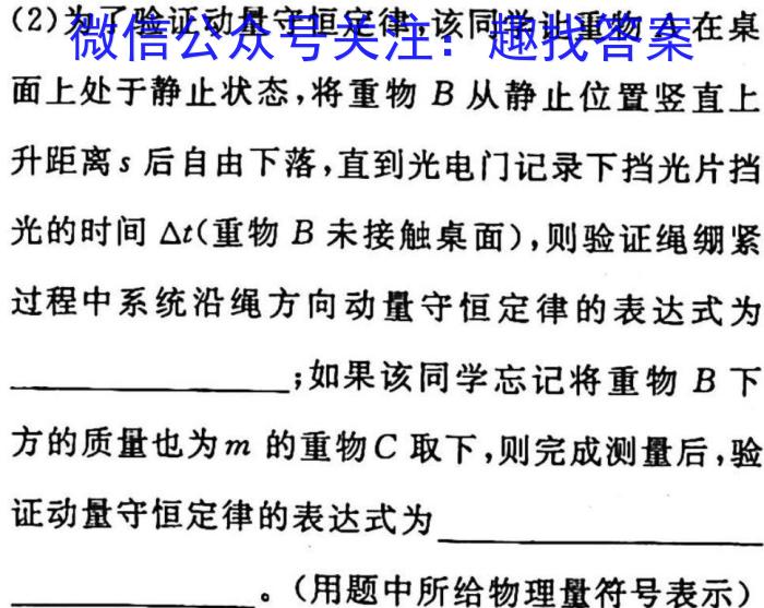 2023年普通高等学校招生统一考试 S3·临门押题卷(二)l物理