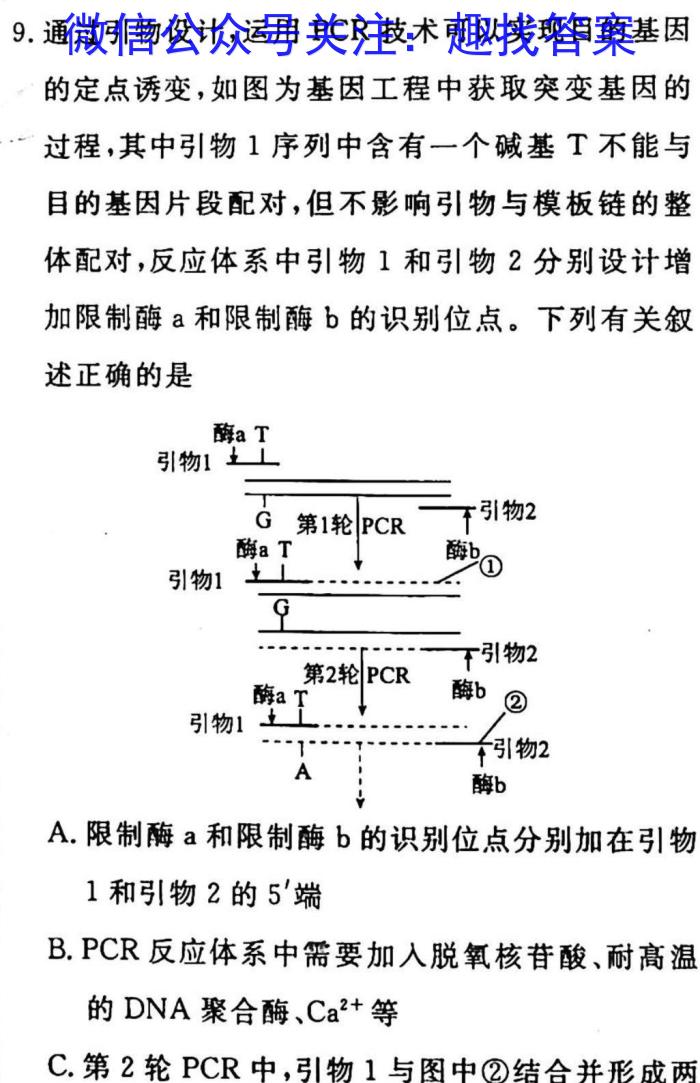 2023年普通高等学校招生全国统一考试冲刺预测·金卷(一)生物