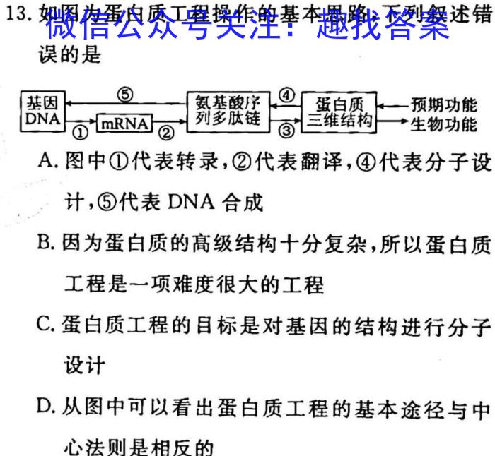 安师联盟2023年中考权威预测模拟考试（三）生物