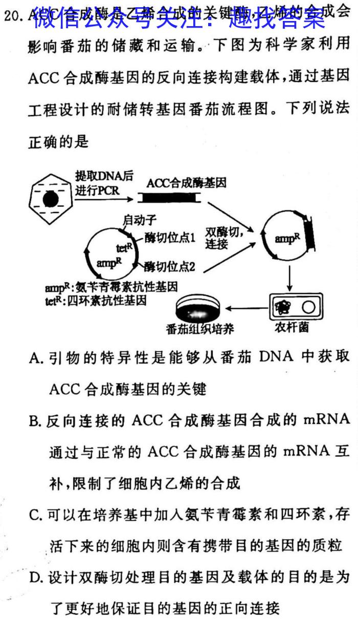 2023内蒙古赤峰高三3月联考生物