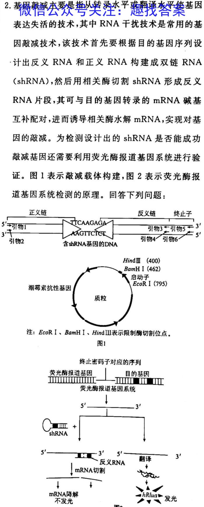 安徽第一卷·2023年安徽中考信息交流试卷（六）生物