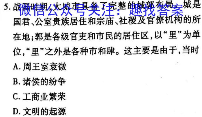 安徽省2023年八年级阶段性质量评估检测卷历史