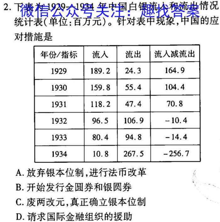 2023年万友名校大联考试卷(二)政治试卷d答案