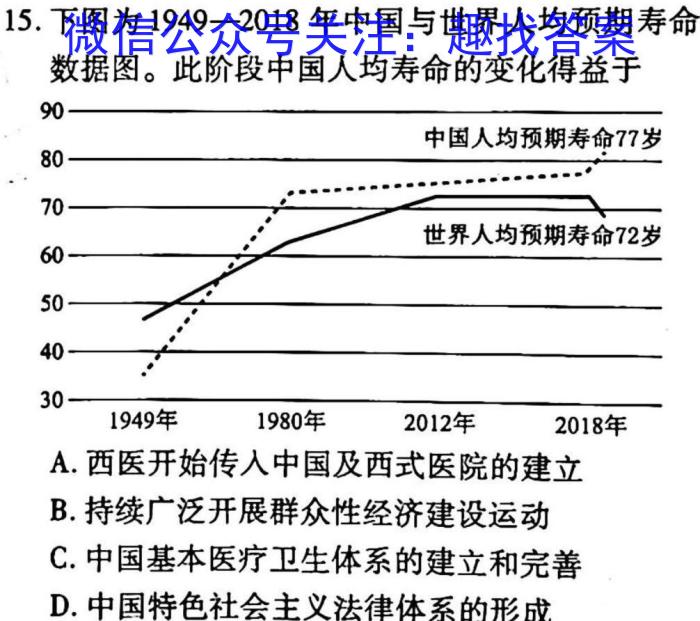 江淮名卷·2023年中考模拟信息卷（三）政治试卷d答案