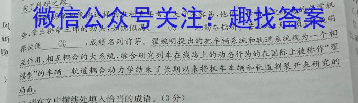 [阳光启学]2023届全国统一考试标准模拟信息卷(九)9语文