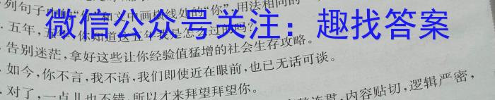 安徽省2023年下学期九年级学业水平测试模拟卷（三）语文