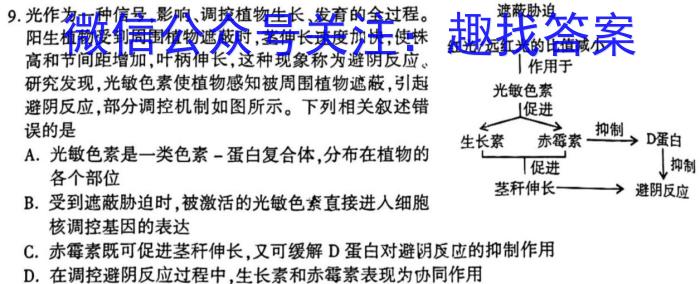 陕西省九年级联盟卷(23-CZ118c)生物