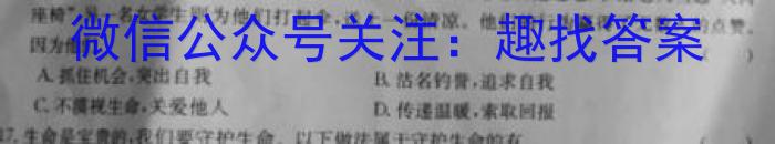 安徽省2023届第二学期九年级作业辅导练习地理.