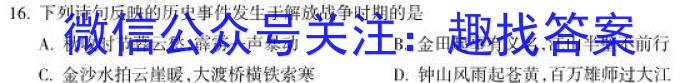 2023年普通高等学校招生伯乐马模拟考试(六)历史