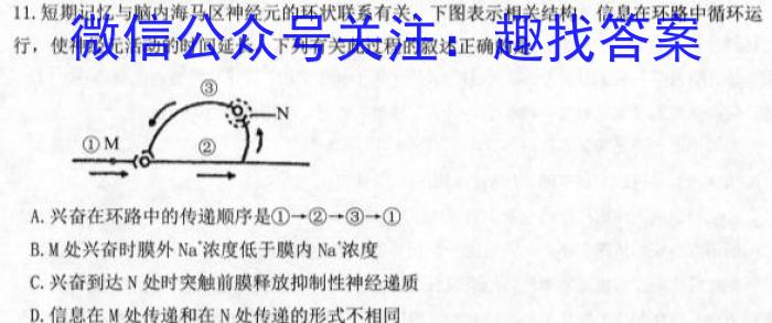 [国考1号14]第14套 高中2023届高考适应性考试生物