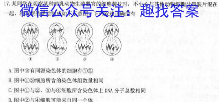 2023年湖南省普通高中学业水平合格性考试模拟卷(一)生物