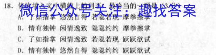 快乐考生 2023届双考信息卷·第七辑 一模精选卷 考向卷(一)语文