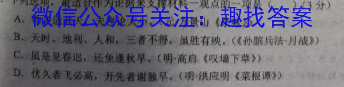 贵州省2023年普通高等学校招生适应性测试（4月）语文